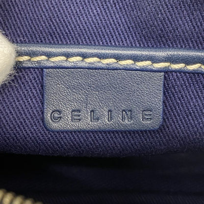 Celine Handbag Macadam Canvas Navy Gold Hardware Women