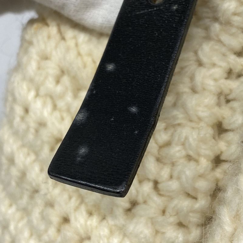 Fendi Shoulder Bag Mamma Bucket Knit White Black Silver Hardware Women