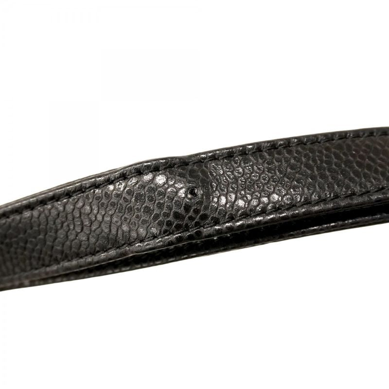 Chanel Shoulder Bag Matelasse Caviar Skin Black Gold Hardware Women