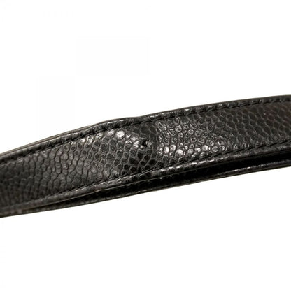 Chanel Shoulder Bag Matelasse Caviar Skin Black Gold Hardware Women