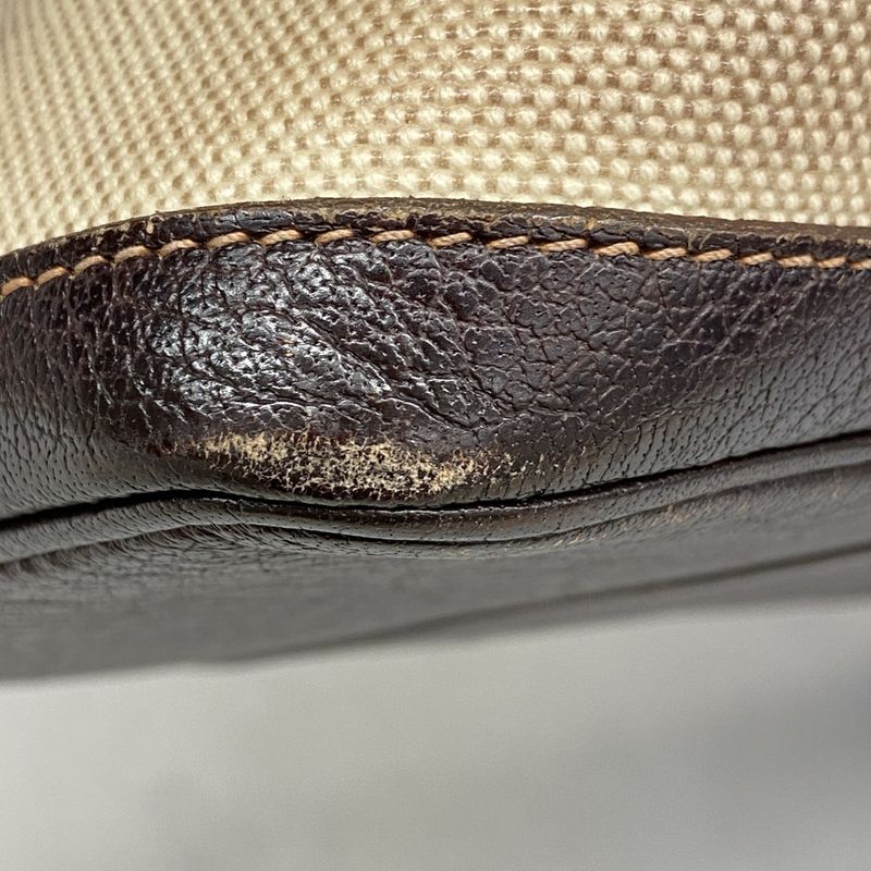 Hermes Tote Bag Garden Party PM Toile Ash Brown Silver Hardware □F Engraved