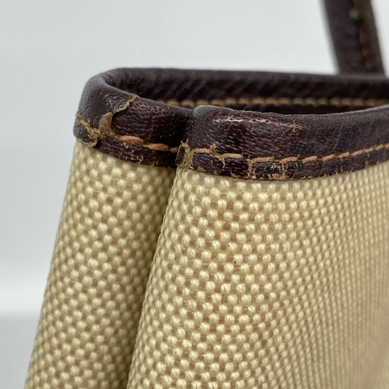 Hermes Tote Bag Garden Party PM Toile Ash Brown Silver Hardware □F Engraved