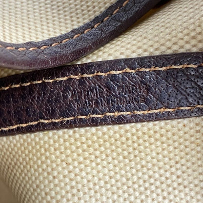 Hermes Tote Bag Garden Party PM Toile Ash Brown Silver Hardware □F Engraved