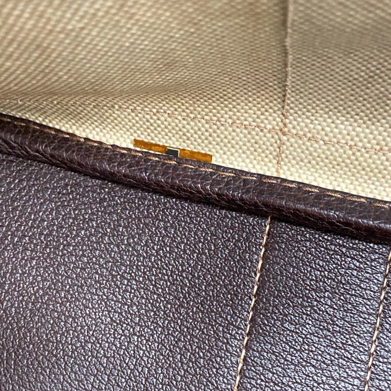 Hermes Tote Bag Garden Party PM Toile Ash Brown Silver Hardware □F Engraved