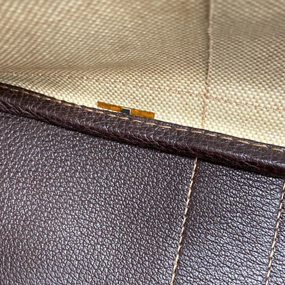 Hermes Tote Bag Garden Party PM Toile Ash Brown Silver Hardware □F Engraved