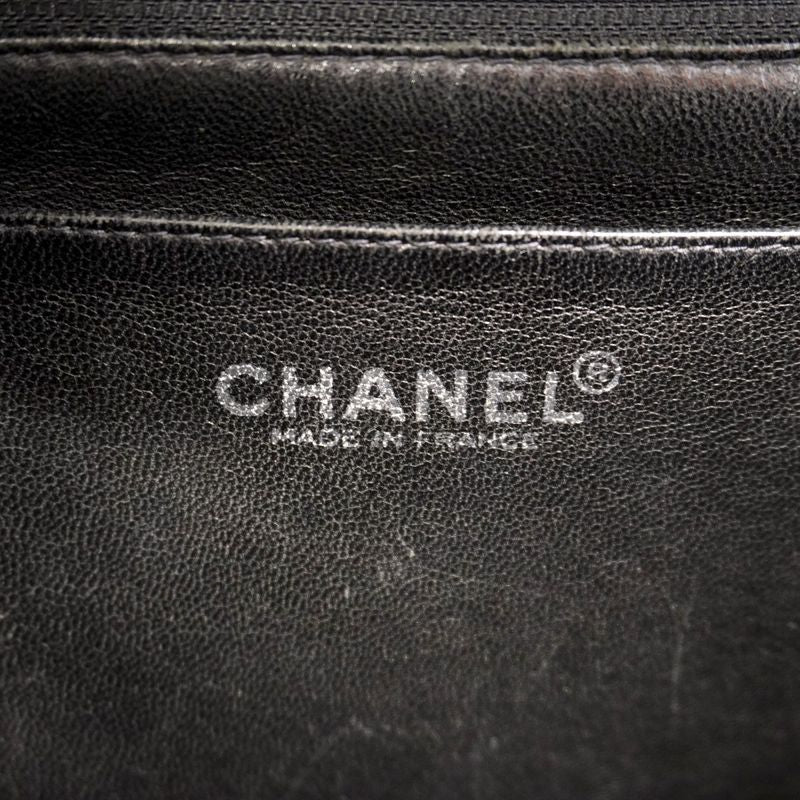 Chanel Shoulder Bag Deca Matelasse Caviar Skin Black Silver Hardware Women