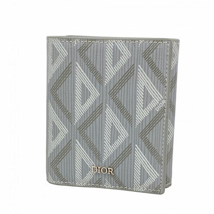 Christian Dior Trifold Wallet PVC Gray Silver Hardware Women