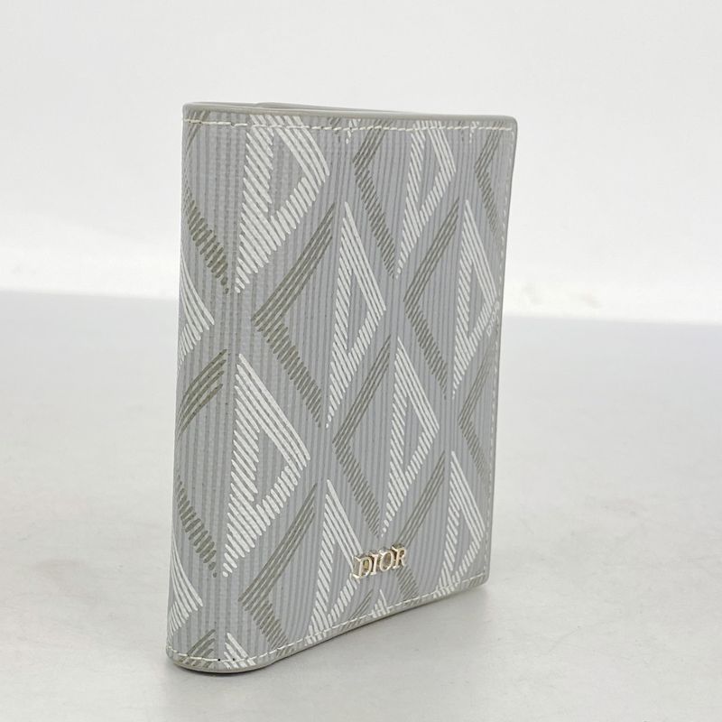 Christian Dior Trifold Wallet PVC Gray Silver Hardware Women