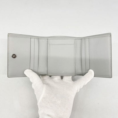 Christian Dior Trifold Wallet PVC Gray Silver Hardware Women