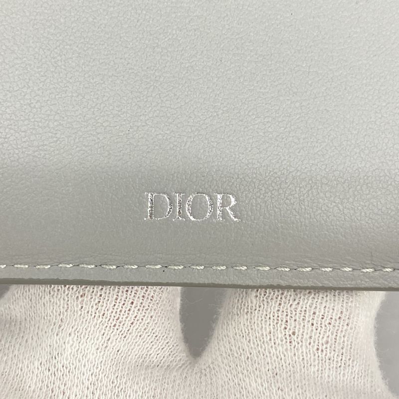 Christian Dior Trifold Wallet PVC Gray Silver Hardware Women