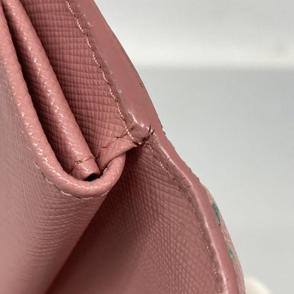 Prada Wallet Leather Pink Silver Hardware Ladies