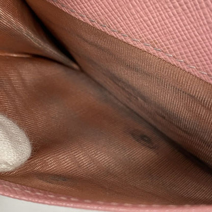 Prada Wallet Leather Pink Silver Hardware Ladies