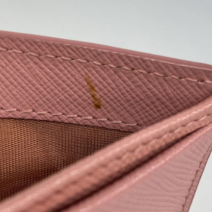 Prada Wallet Leather Pink Silver Hardware Ladies