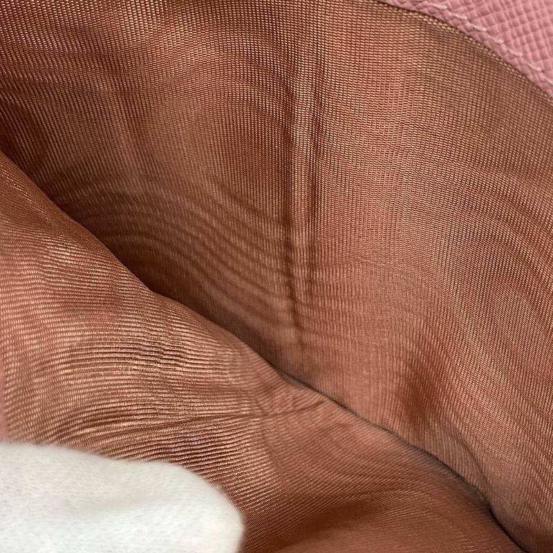 Prada Wallet Leather Pink Silver Hardware Ladies