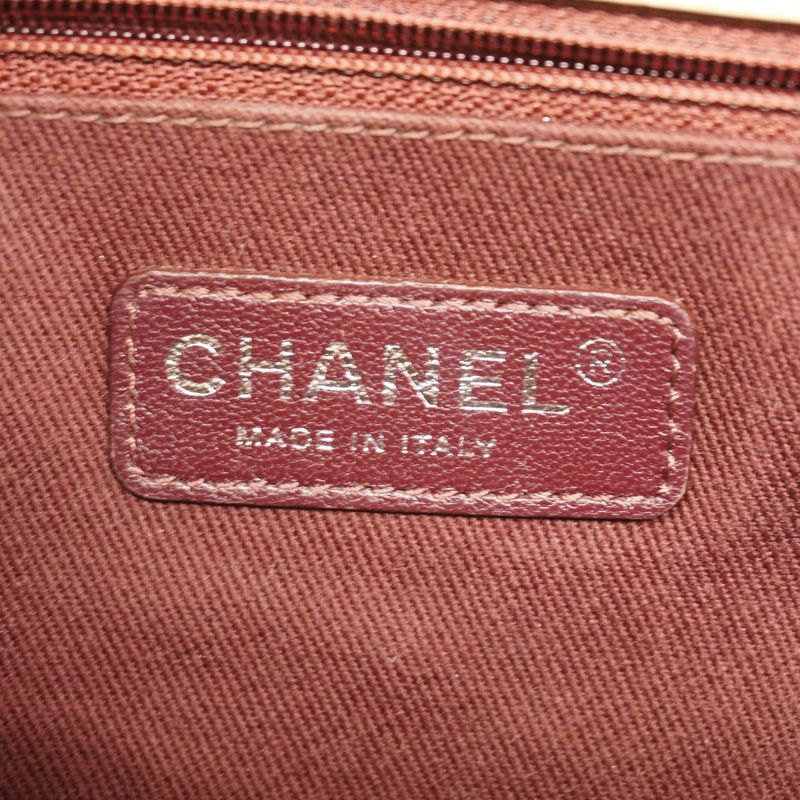 Chanel Shoulder Bag Damier French Riviera Leather Ivory Silver Hardware Women