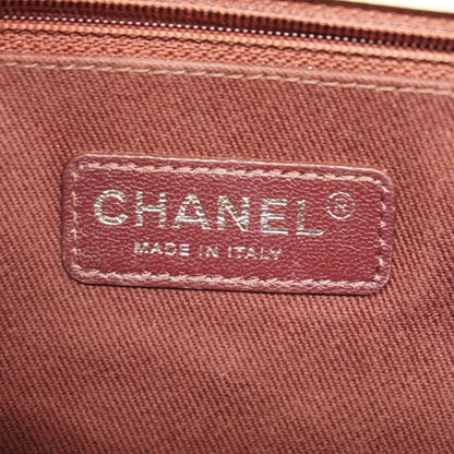 Chanel Shoulder Bag Damier French Riviera Leather Ivory Silver Hardware Women