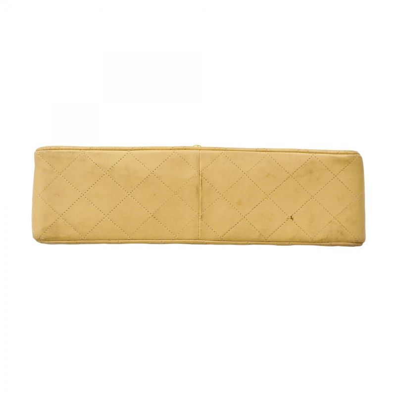 Chanel Shoulder Bag Matelasse Lambskin Beige Gold Hardware Women