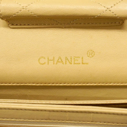 Chanel Shoulder Bag Matelasse Lambskin Beige Gold Hardware Women