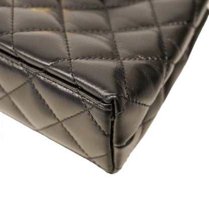 Chanel Handbag Matelasse Calfskin Black Gold Hardware 2way Bag Ladies