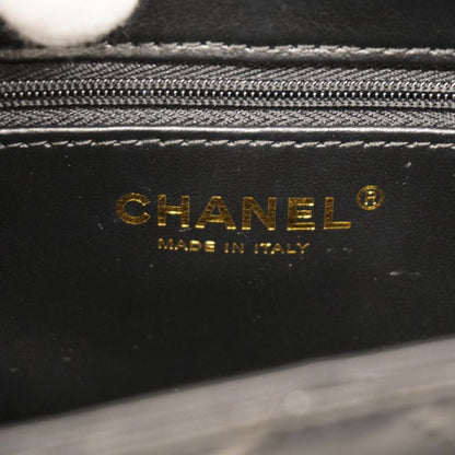Chanel Handbag Matelasse Calfskin Black Gold Hardware 2way Bag Ladies