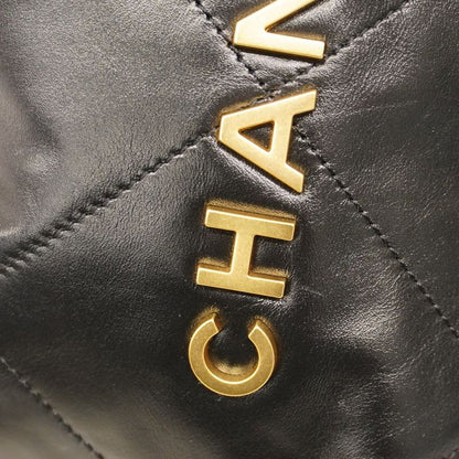 Chanel Shoulder Bag Chanel 22 Calfskin Black Gold Hardware Women