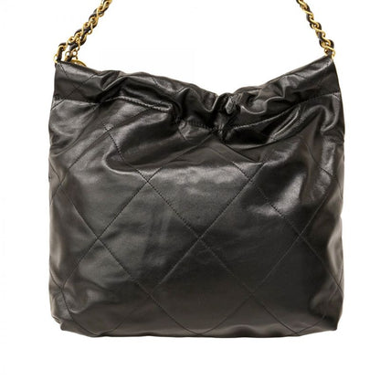 Chanel Shoulder Bag Chanel 22 Calfskin Black Gold Hardware Women