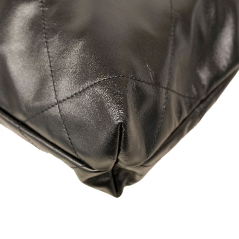 Chanel Shoulder Bag Chanel 22 Calfskin Black Gold Hardware Women