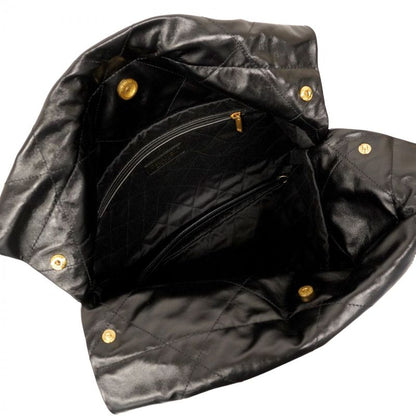 Chanel Shoulder Bag Chanel 22 Calfskin Black Gold Hardware Women