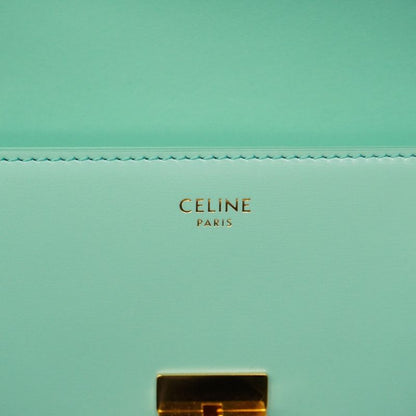 Celine Shoulder Bag Triomphe Claude Leather Mint Green Gold Hardware Women