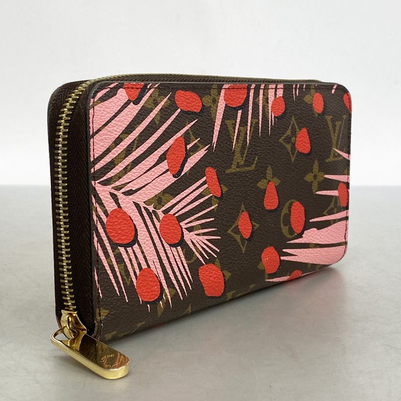 Louis Vuitton Long Wallet Monogram Jungle Dot Zippy Wallet M41908 Brown Poppy