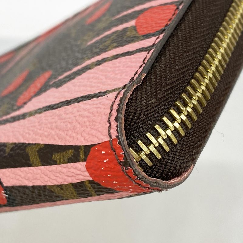 Louis Vuitton Long Wallet Monogram Jungle Dot Zippy Wallet M41908 Brown Poppy