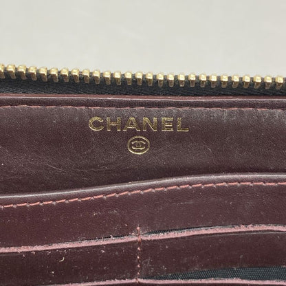 Chanel Long Wallet Matelasse Caviar Skin Black Gold Hardware Women