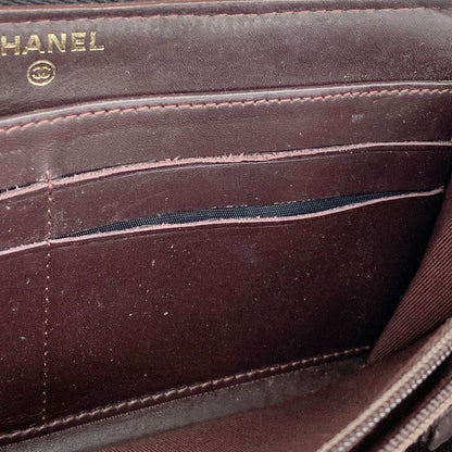 Chanel Long Wallet Matelasse Caviar Skin Black Gold Hardware Women