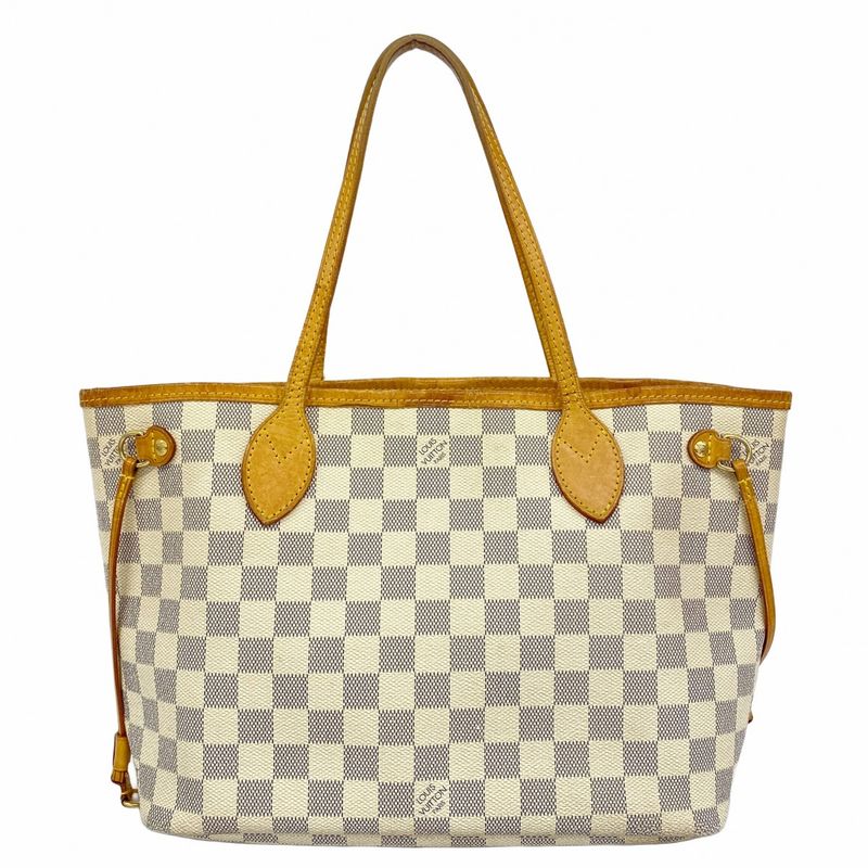 Louis Vuitton Tote Bag Damier Azure Neverfull PM N51110 White Ladies