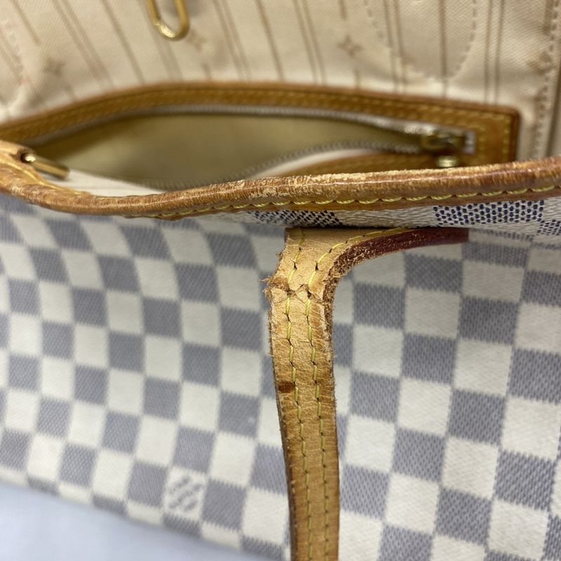 Louis Vuitton Tote Bag Damier Azure Neverfull PM N51110 White Ladies