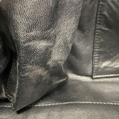 Chanel Shoulder Bag Leather Black Silver Hardware Women