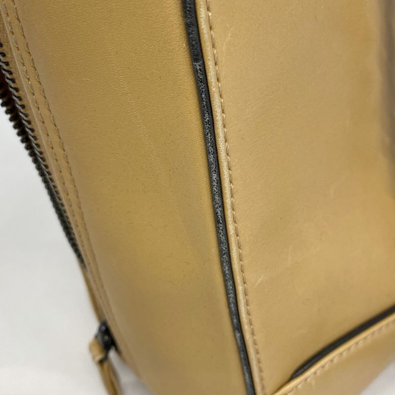 Chanel Tote Bag Leather Beige Women's