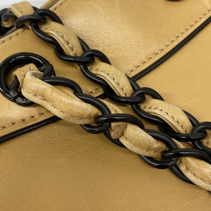 Chanel Tote Bag Leather Beige Women's