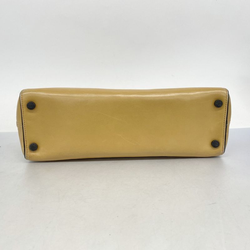 Chanel Tote Bag Leather Beige Women's