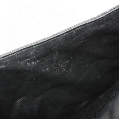 Chanel Shoulder Bag Deca Matelasse Caviar Skin Black Silver Hardware Women