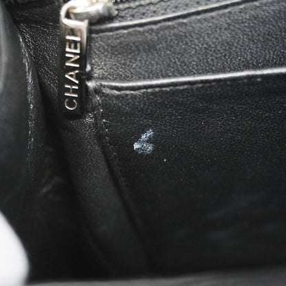 Chanel Shoulder Bag Deca Matelasse Caviar Skin Black Silver Hardware Women