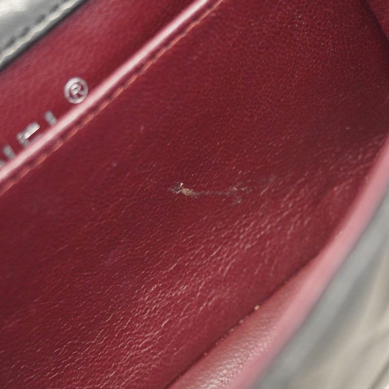 Chanel Shoulder Bag Matelasse Lambskin Black Silver Hardware Women