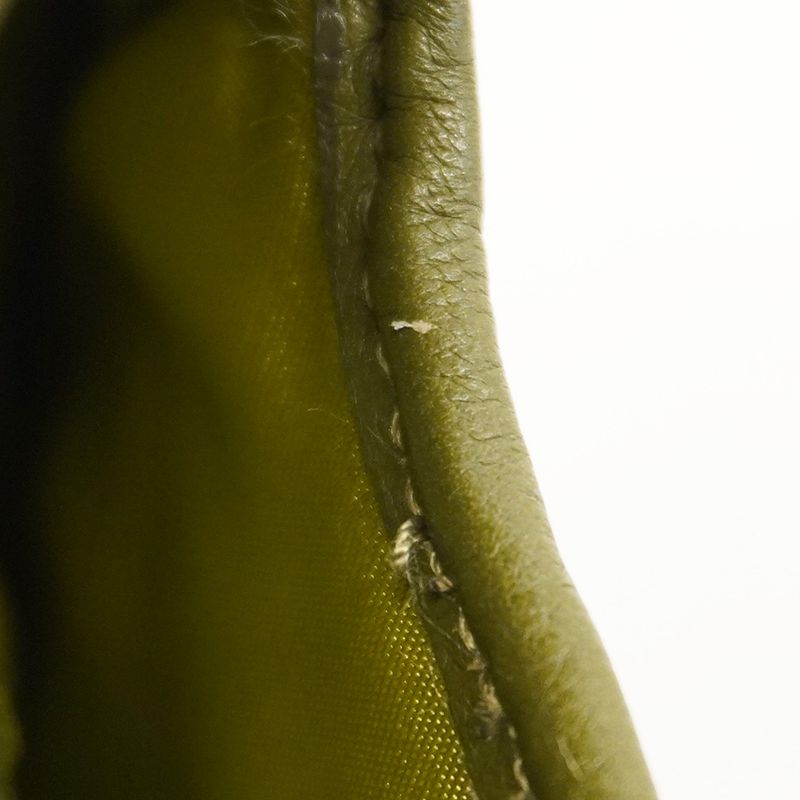 Christian Dior Shoulder Bag Double Saddle Bag Leather Green Gold Hardware Women