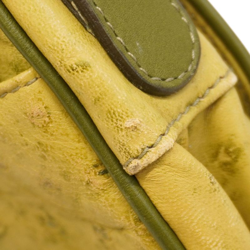 Christian Dior Shoulder Bag Double Saddle Bag Leather Green Gold Hardware Women