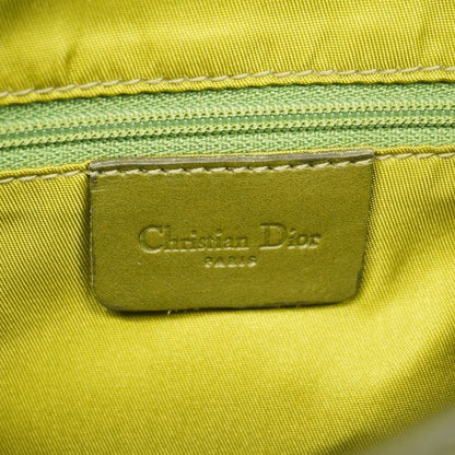 Christian Dior Shoulder Bag Double Saddle Bag Leather Green Gold Hardware Women
