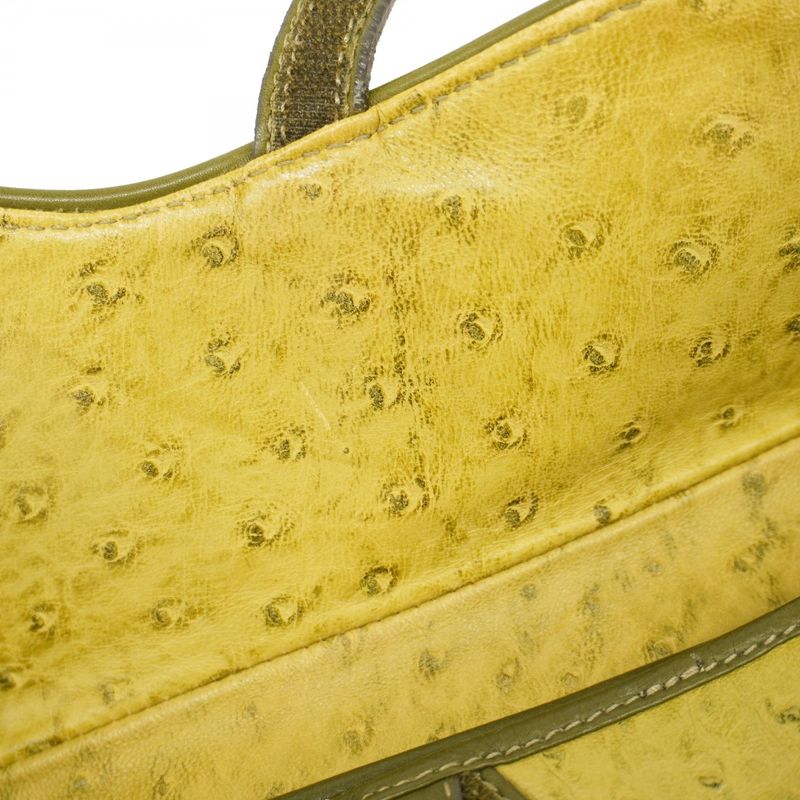 Christian Dior Shoulder Bag Double Saddle Bag Leather Green Gold Hardware Women