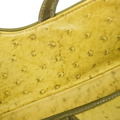 Christian Dior Shoulder Bag Double Saddle Bag Leather Green Gold Hardware Women