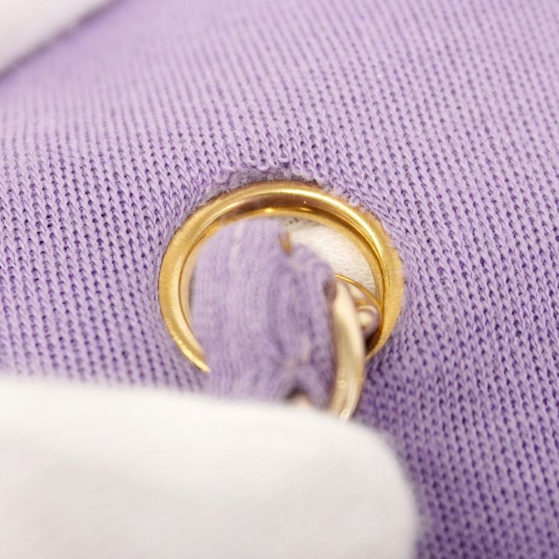 Chanel Shoulder Bag Mini Matelasse Cotton Purple Chien Pan Gold Hardware Women