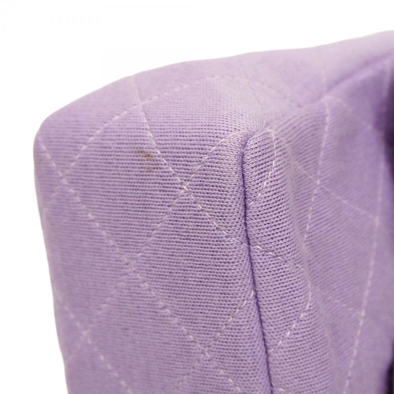 Chanel Shoulder Bag Mini Matelasse Cotton Purple Chien Pan Gold Hardware Women