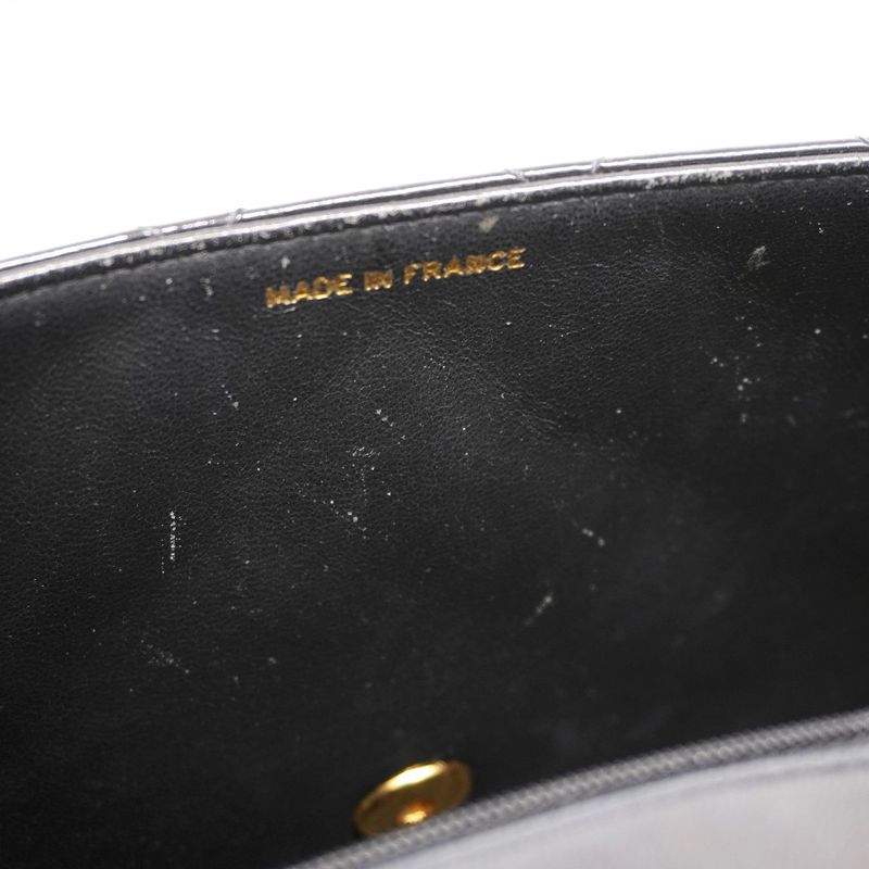 Chanel Shoulder Bag Diana Patent Leather Black Gold Hardware Women